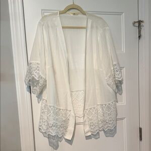 Lacy Light White Kimono Cardigan